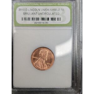 2010-D Lincoln Shield Penny • BU • Denver Mint • Sealed Holder